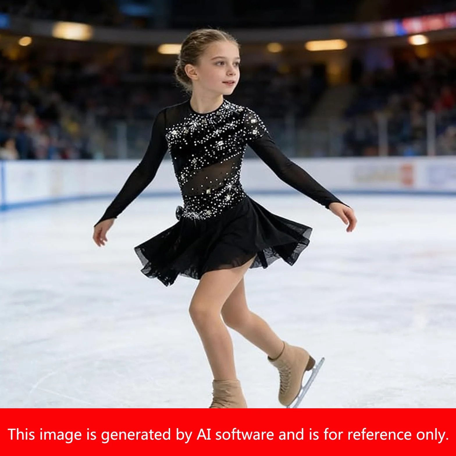 LIUHUO Disfraz de patinaje artístico para niñas, falda de competición