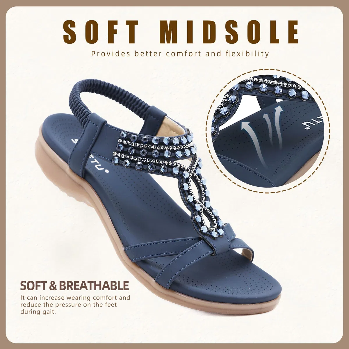 Acfoda Sandalias Mujer Verano Casual Cómodas Confort Planas Zapatos de Playa