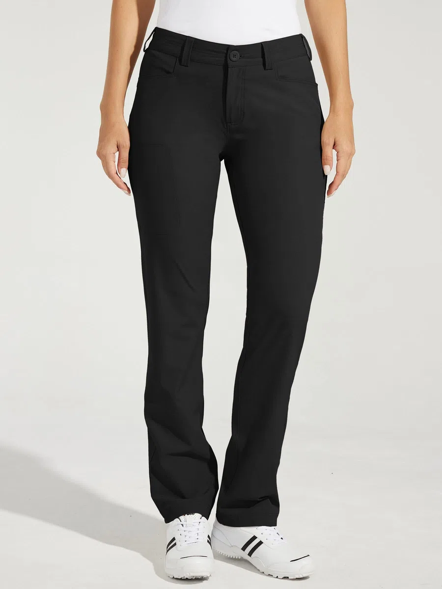 WILLIT Pantalones de golf para mujer, elásticos, de secado rápido, ligeros, para el tiempo libre, con bolsillos, resistentes al agua