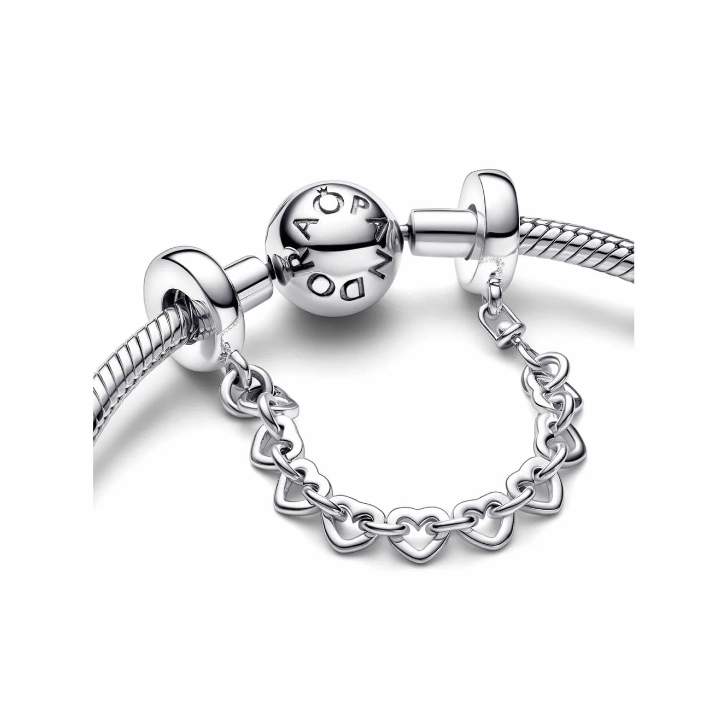 Pandora Moments Cadena de seguridad y clips en plata de ley