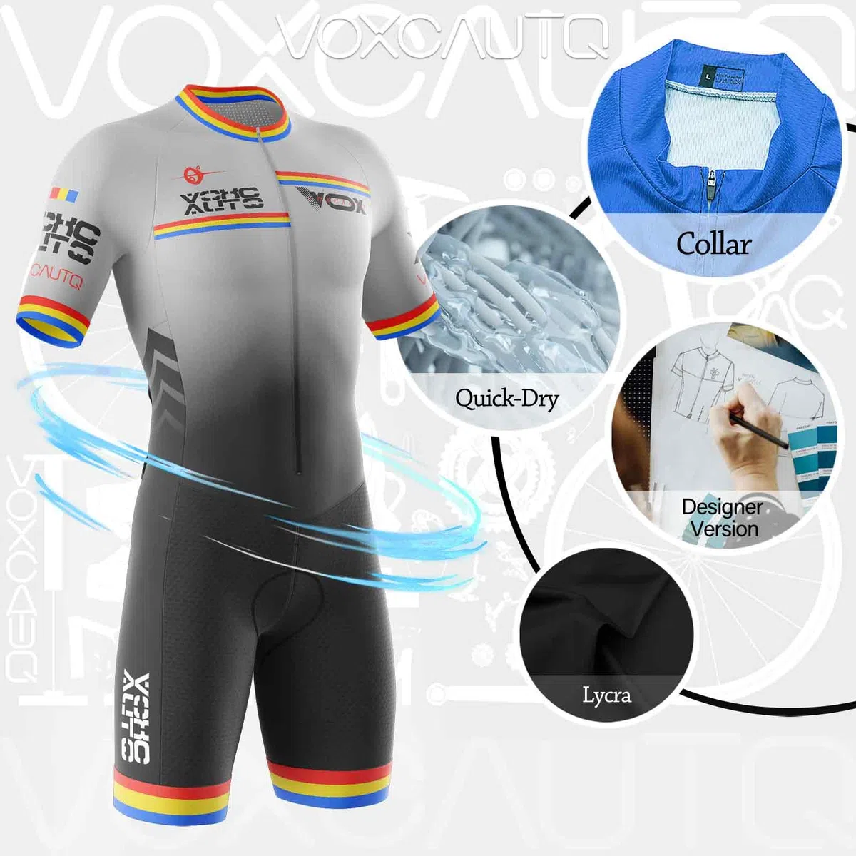 Traje de ciclismo para hombre, acolchado de gel, traje de triatlón para hombre, de secado rápido, para ciclismo, entrenamiento, bicicleta de carretera, ropa de ciclismo, duatlón