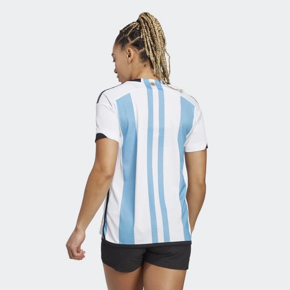 adidas Camiseta de fútbol Argentina 2022 para mujer ganadoras de 3 estrellas