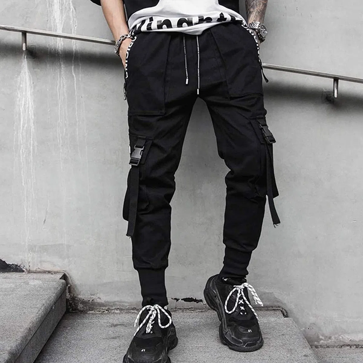 XYXIONGMAO Pantalones deportivos para hombre, estilo hip hop, estilo harén, ropa de calle, tácticos