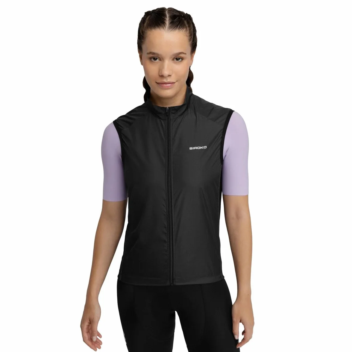 SIROKO - Chaleco Cortavientos de Ciclismo para Mujer V1-W Blaast - L - Negro
