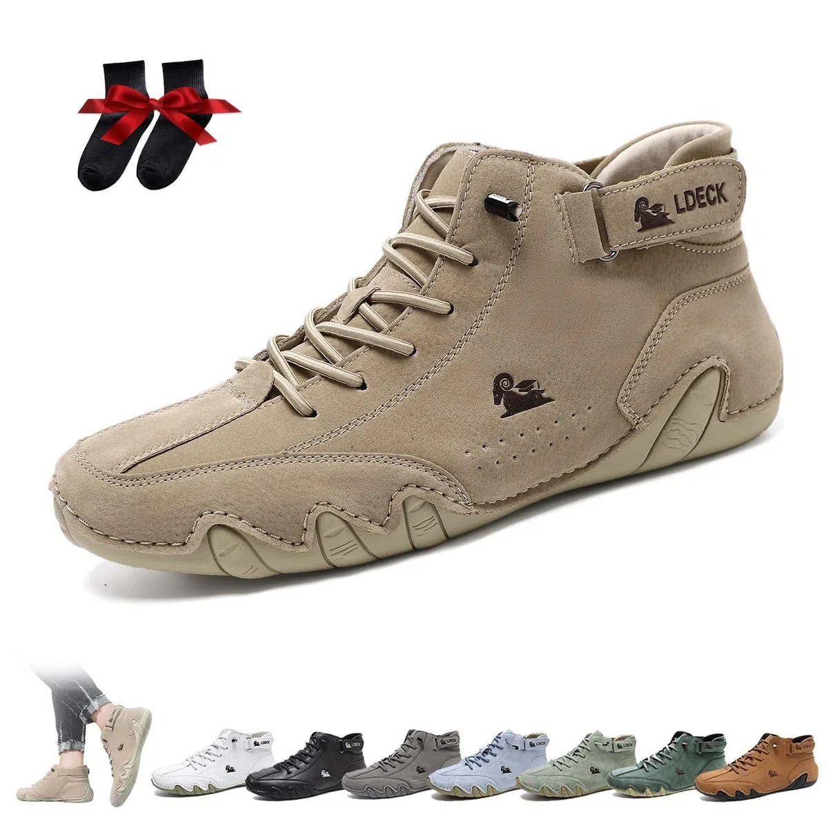 Botas Altas Italianas Hechas A Mano Unisex Zapatos Beck Minimalistas Al Aire Libre Zapatos Descalzos Informales Antideslizantes Transpirables for Caminar Senderismo Conducir Botas Chukka(Caqui,41 EU)