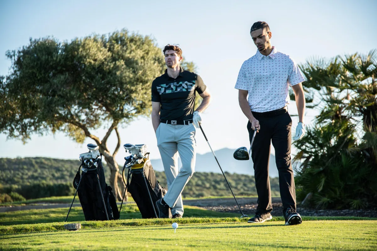 Callaway - Pantalones de Golf para Mujer, Pantalones de Meter Chev con elástico para Mujer, Parte Delantera Plana, tecnología OPTI Dri (Negro Caviar)