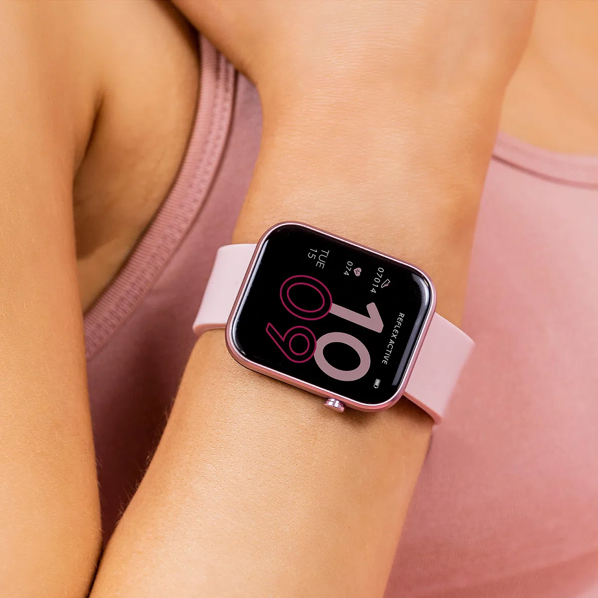 Reflex Active Reloj Inteligente de Seguimiento de Fitness con Correa Rosa pálido para Mujer, Serie 12, Rosa pálido, Moderno
