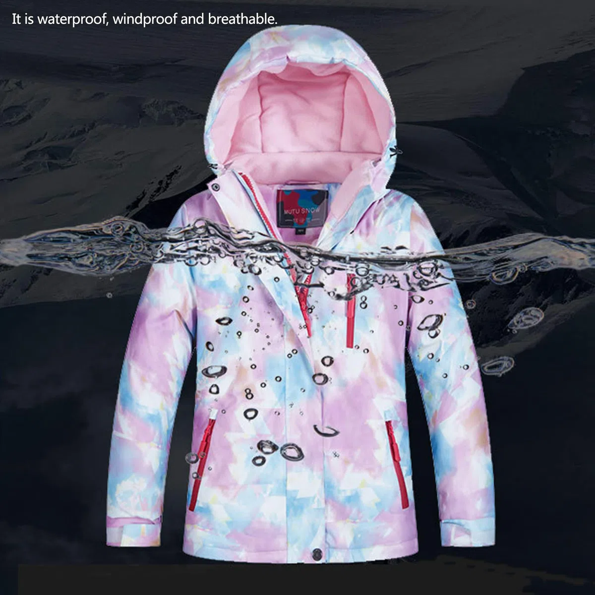 Conjunto de Chaqueta y Pantalón de Esquí para Niños Traje de Esquí para Niños Niñas Protector de Nieve Integrado Forro Polar Invierno