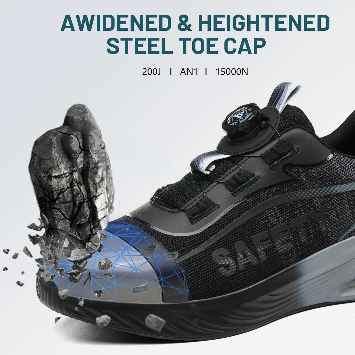 Zapatos de Seguridad para Hombre Zapatillas Trabajo Mujer Comodas Transpirable Ligero Calzado de Seguridad con Punteras de Acero Antideslizantes