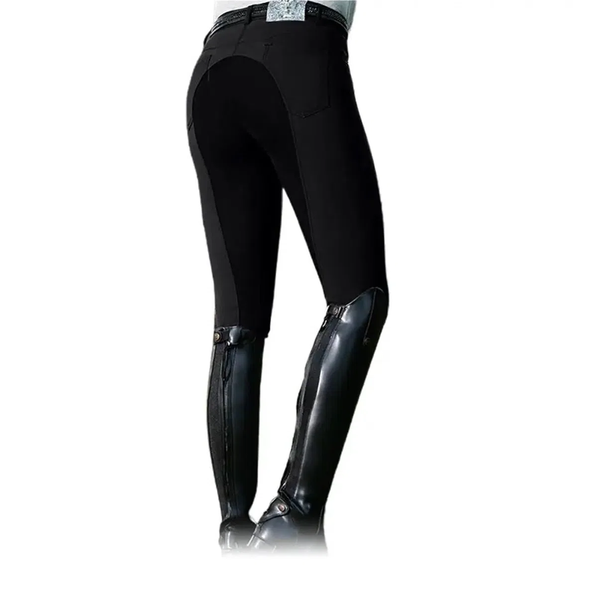 pantalón de Equitación y Ciclismo, Ropa para Mujer y Hombre, pantalón de Cintura Alta a la Moda (Black, M)