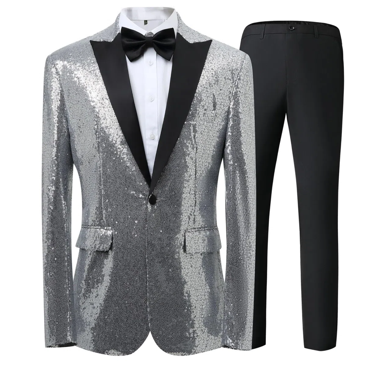 Chándal de algodón para hombre, traje de chándal, traje de casa, chaqueta de lentejuelas, traje de pantalón, esmoquin, fiesta, baile, boda, lentejuelas, esmoquin, chaqueta de un solo botón