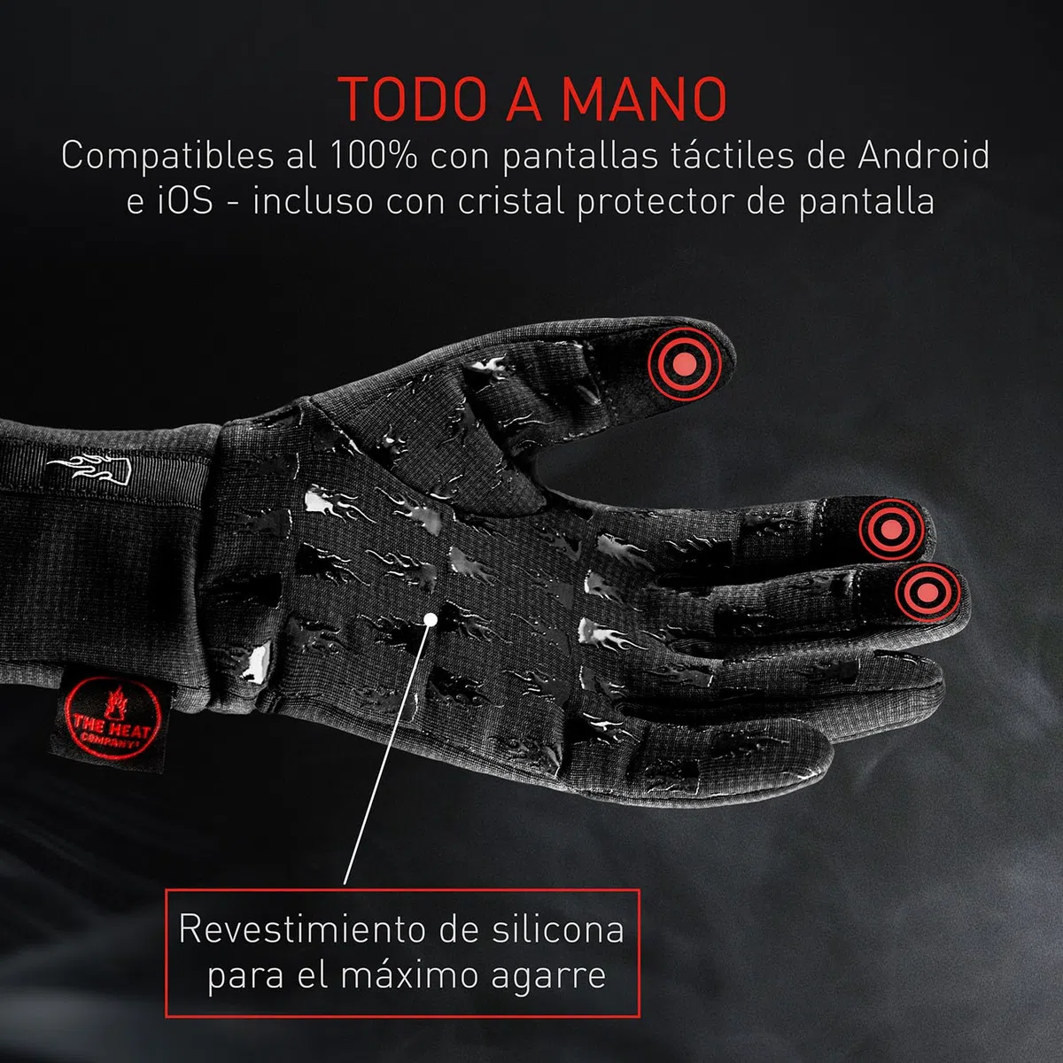 THE HEAT COMPANY – Wind Pro Liner Guantes Resistentes al Viento Guantes tactiles - Mujer y Hombre - Guantes Deporte: Guantes cálidos de Invierno para Ciclismo y Correr