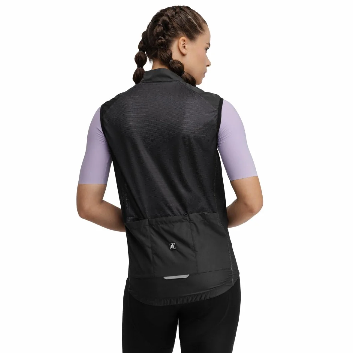 SIROKO - Chaleco Cortavientos de Ciclismo para Mujer V1-W Blaast - L - Negro