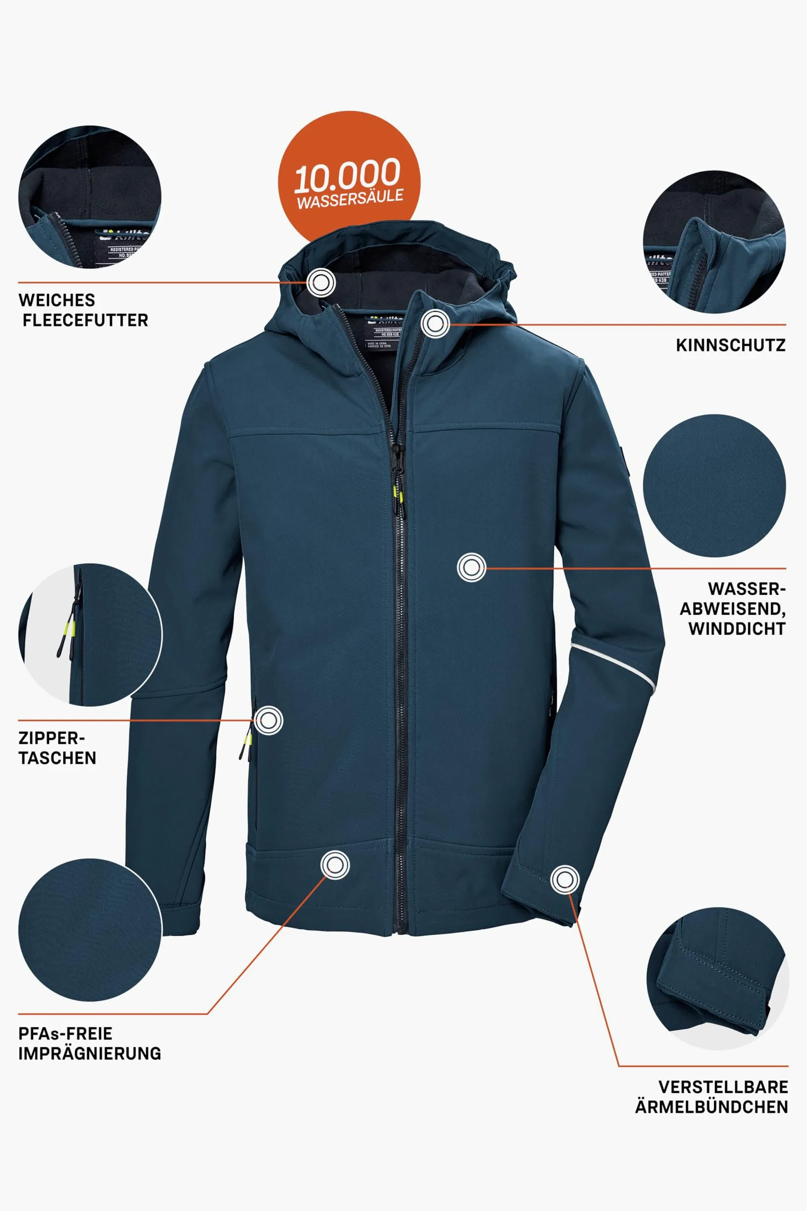 Killtec Kos 143 Bys Sftshll Jckt Chaqueta softshell/outdoor con capucha Niños