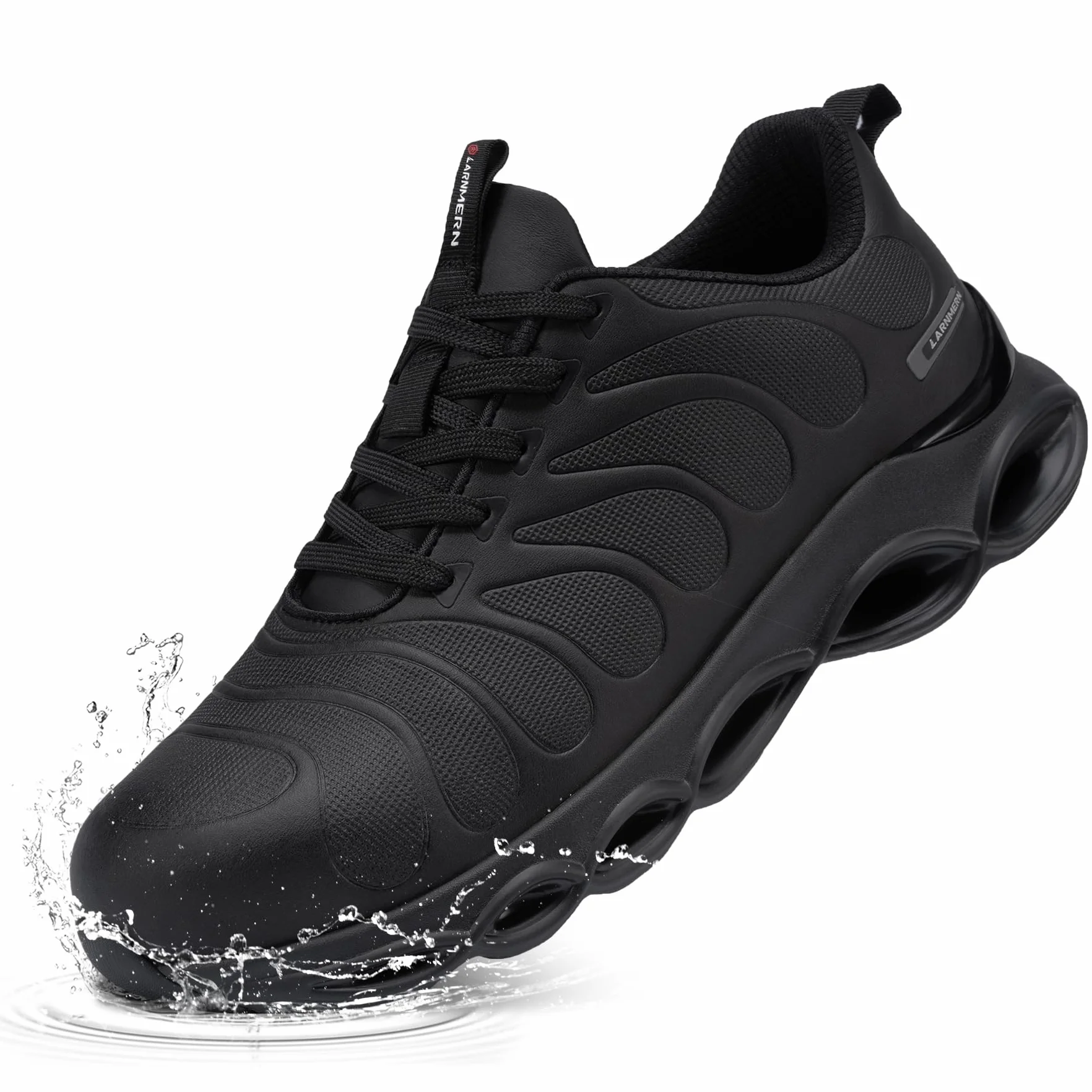 LARNMERN Zapatos de Seguridad para Hombre Amortiguación Cómodo Impermeable Ligeras Moda Punta de Acero Anti-Impacto Zapatillas de Seguridad