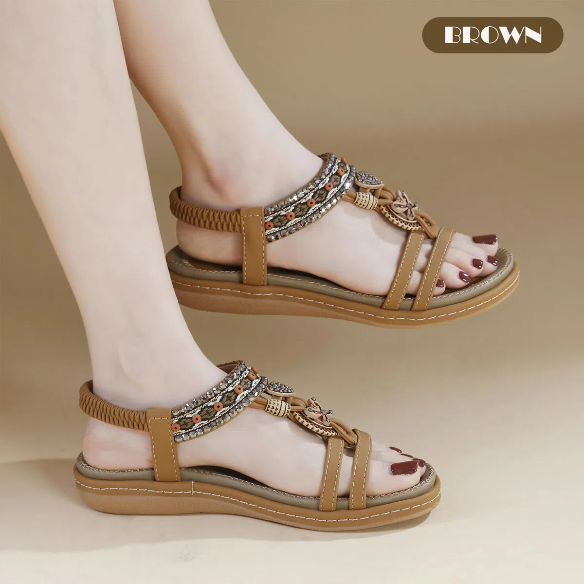 Sandalias Mujer Verano Plana Comodas Bohemio Casual Sandalia
