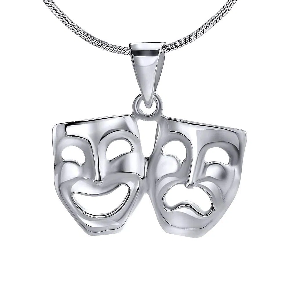 SILVEGO - ZTP48678 - Colgante Unisex de Plata de Ley 925 Máscaras de Teatro