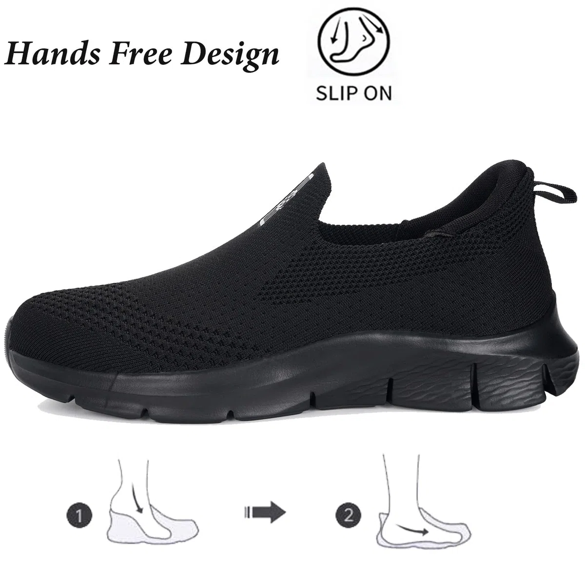 Zapatillas Casual para Hombre Mujer Slip-ins Zapatos de Caminar Deportivas Correr Tenis Sneaker Cómodas Manos Libres Sin Cordones 36-46