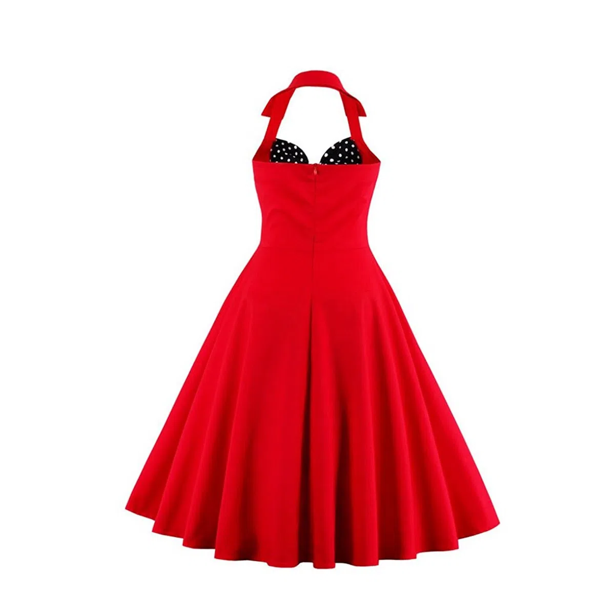 Iwemek - Vestido retro para mujer, estilo retro, con espalda descubierta, escote corazón, vestido de cóctel de noche, fiesta, verano, casual, vestidos