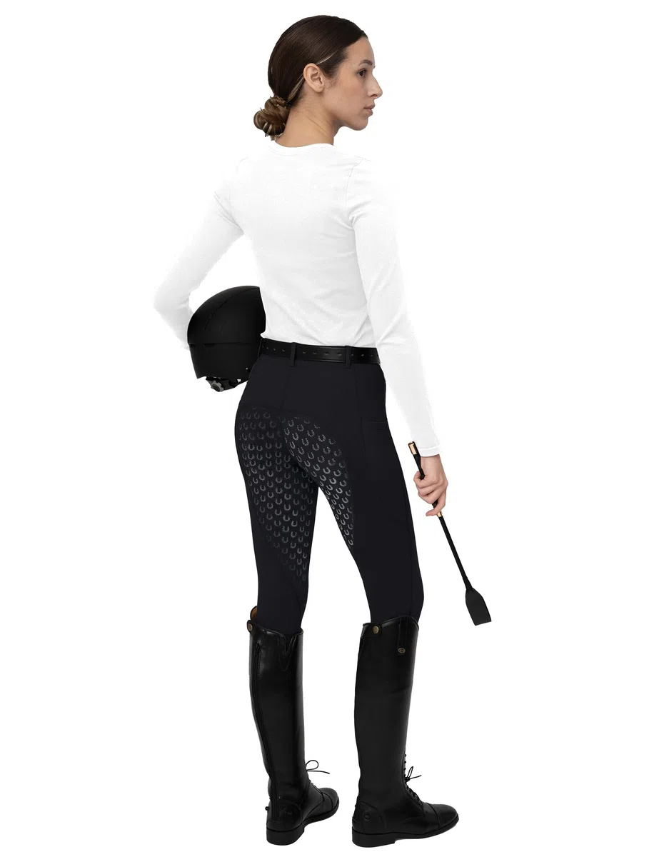 FitsT4 Sports Pantalones de Montar para Mujer Pantalones de Montar con Refuerzo Completo de Silicona, Bolsillo para el móvil y Trabillas para el cinturón