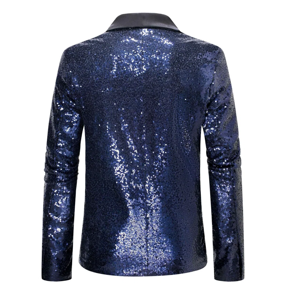 Generisch Chaqueta brillante para hombre, para bodas, fiestas, lentejuelas, corte ajustado, para hombre, con un botón, chaqueta de esmoquin, para hombre, Navidad, Nochevieja, fiesta, brillante