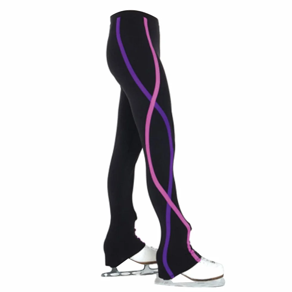LIUHUO Pantalones de patinaje sobre hielo para niñas y mujeres, leggings de entrenamiento de patinaje artístico, pantalones de esquí de terciopelo, azul y rosa