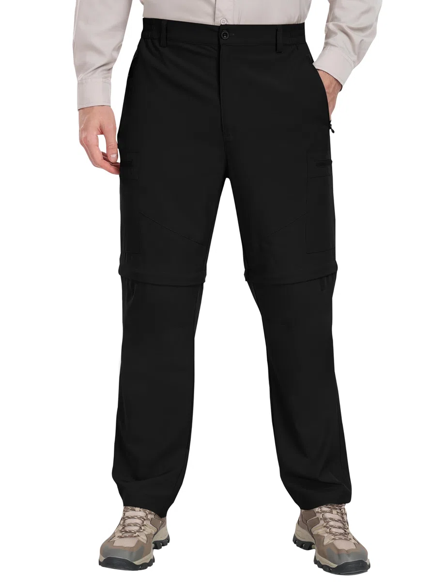 JINSHI Hombre Pantalón Convertible Cortos de Secado Rápido Ligero Zip Off Pantalones de Senderismo Montaña Escalada con 5 Zip-Bolsillos