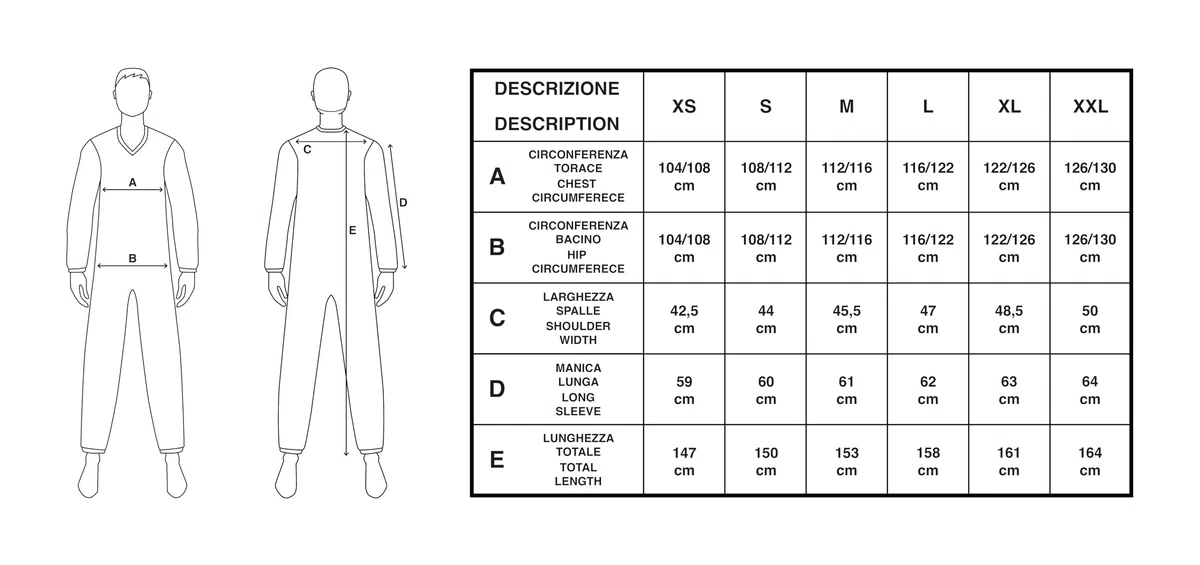 Pijama sanitario para personas mayores de algodón con cremallera en la parte delantera hasta la parte trasera - Mono para personas mayores con Alzheimer o incontinencia Made Italy