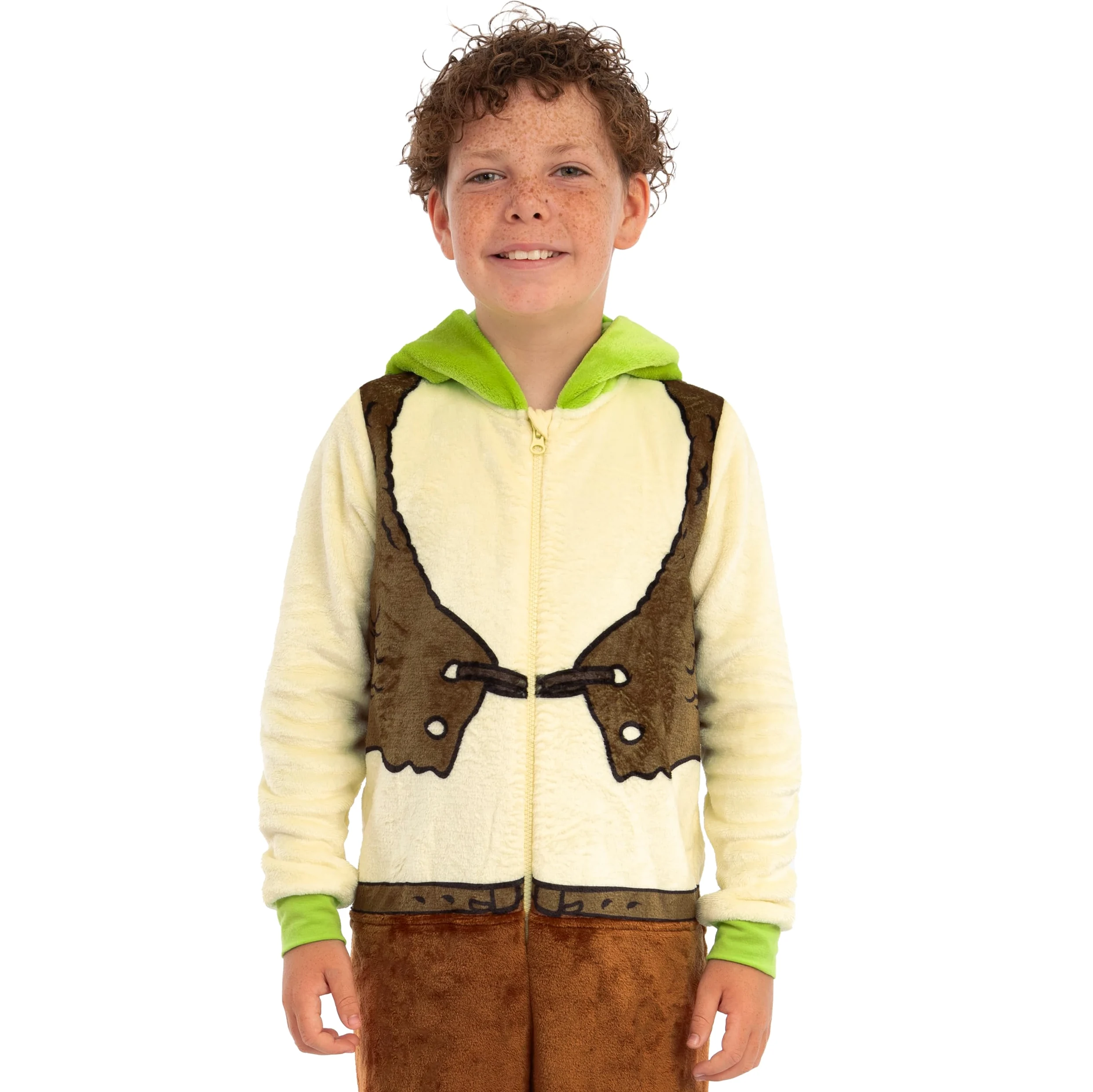 DreamWorks Pijama de Shrek para niño, Mono con Orejas de Shrek en 3D, Pijama de Invierno para niño