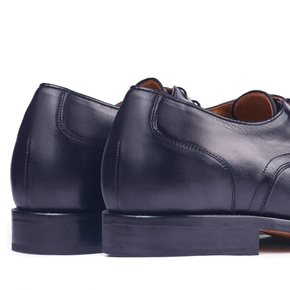 MASALTOS Zapatos de Hombre con Alzas Que Aumentan Altura hasta 7 cm. Fabricados en Piel. Modelo Birmingham Azul