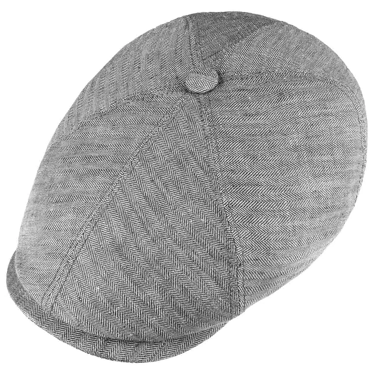 Stetson Gorra Gatsby de Lino Brooklin Mujer/Hombre - Made in The EU Gorros Verano Herringbone con Visera, Forro Primavera/Verano