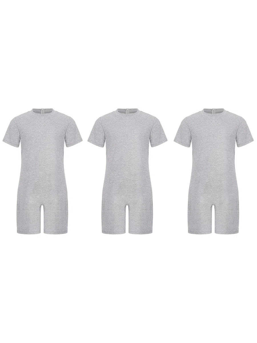 Aislor Ropa Adaptativa Para Niños Y Niñas Con Necesidades Especiales Body Con Cremallera Mono De Algodón De Manga Corta Fácil Vestir