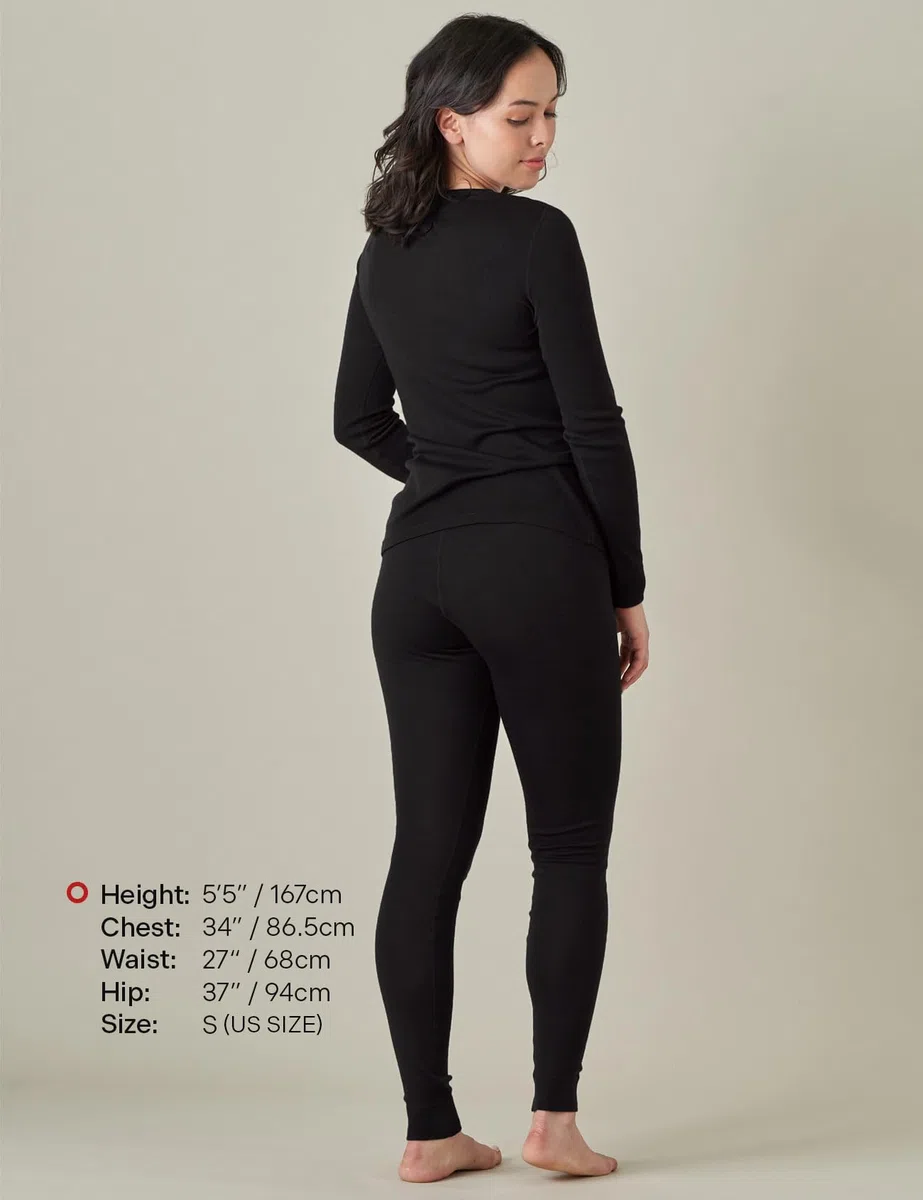 LAPASA Conjunto Térmico Ligero 100% Lana Merino para Mujer Capa Base Transpirable Ropa Interior Larga Ligero & Cálido L58/L91