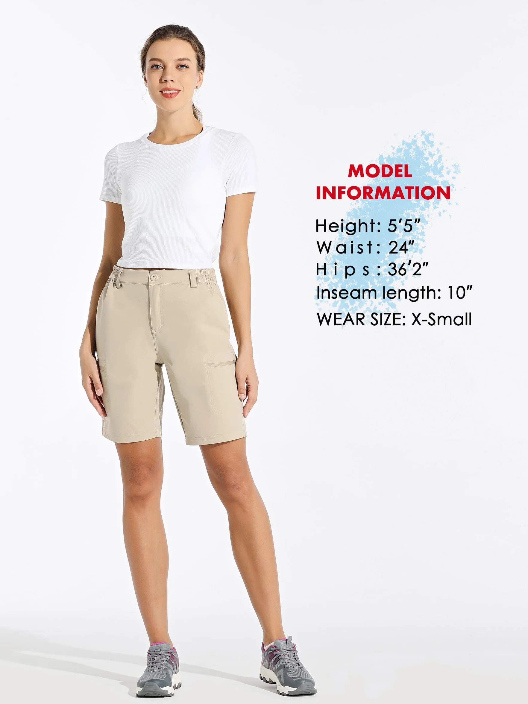 WILLIT Pantalones cortos de senderismo para mujer, pantalones cortos de verano, pantalones cargo de ciclismo, elásticos, pantalones de golf, de secado rápido, para senderismo, exteriores, ligeros, con