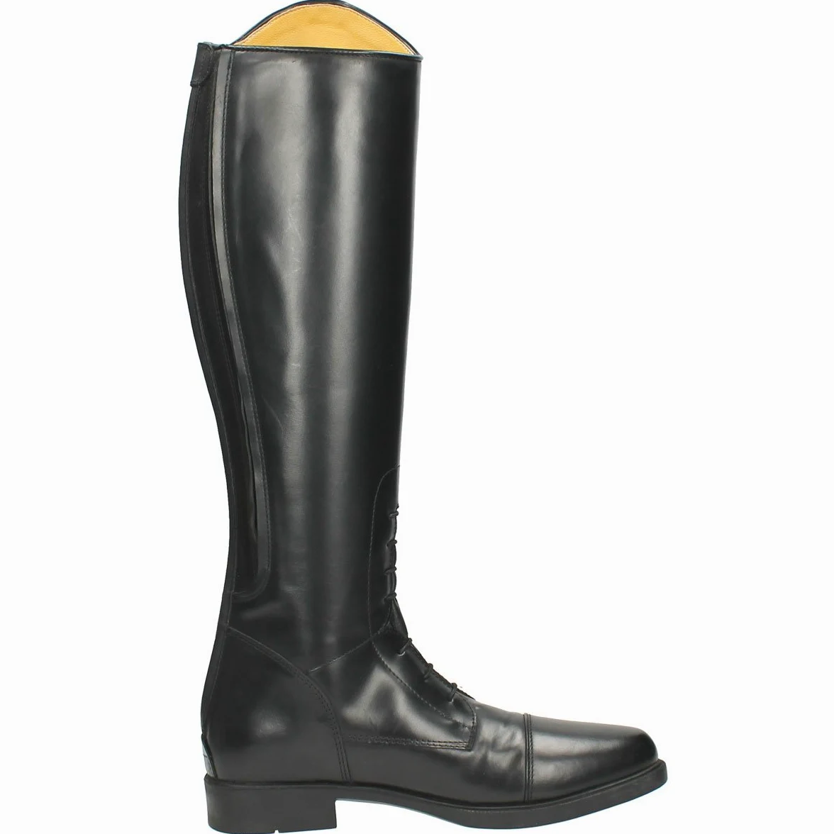 QHP Julia - Botas de equitación de piel para niños, color negro