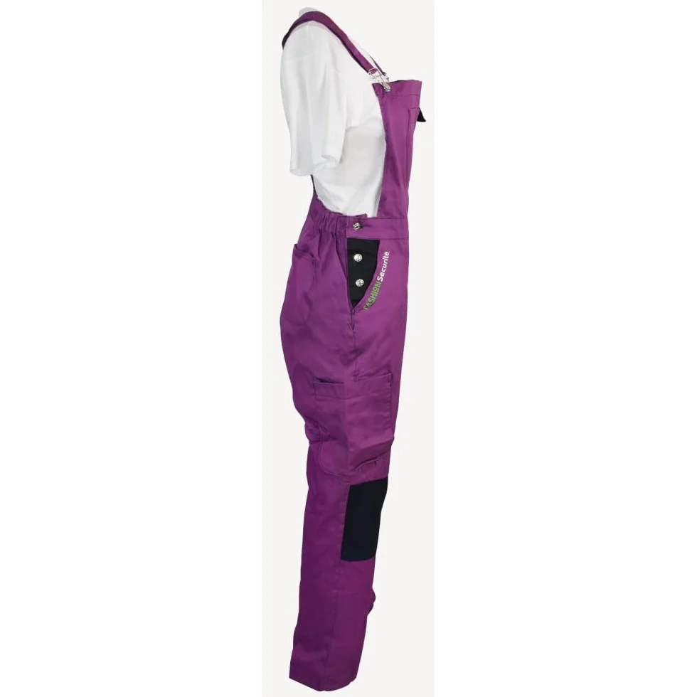 Moda Seguridad Mono de trabajo, morado y negro, 42