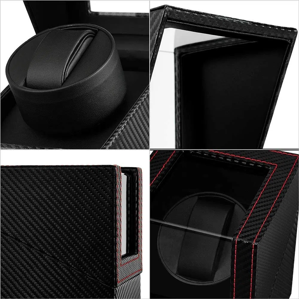 Automatische Uhrenbeweger Box Single Uhrenbeweger PU Leder Uhrengehäuse mit leisem Motor Batteriebetrieb Oder Netzteil für Automatikuhren