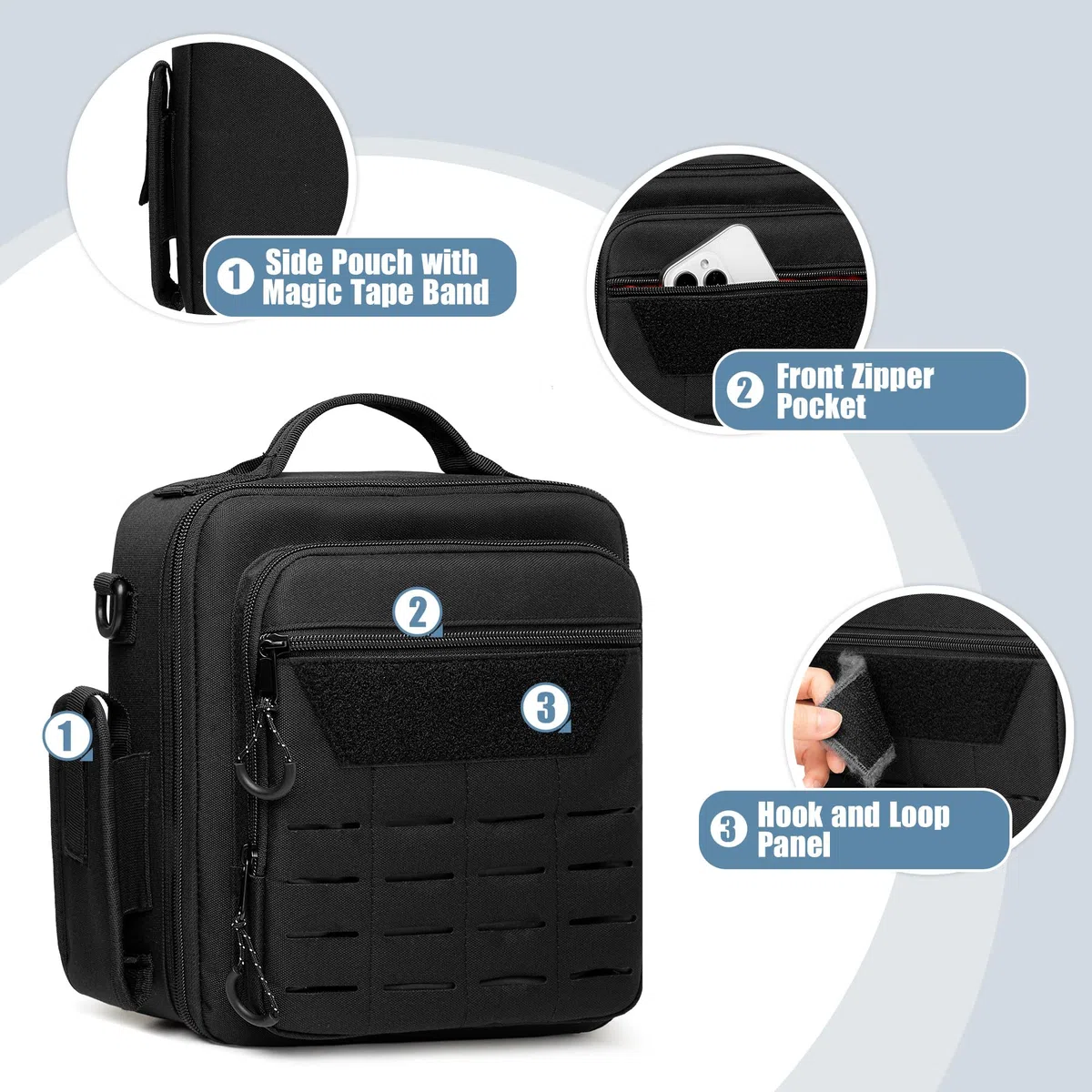 Damero Bolsa de Viaje para Auriculares de Piloto, Caja de Almacenamiento para Auriculares de Aviación, Kneeboard, IPad y Más (Solo Bolsa)