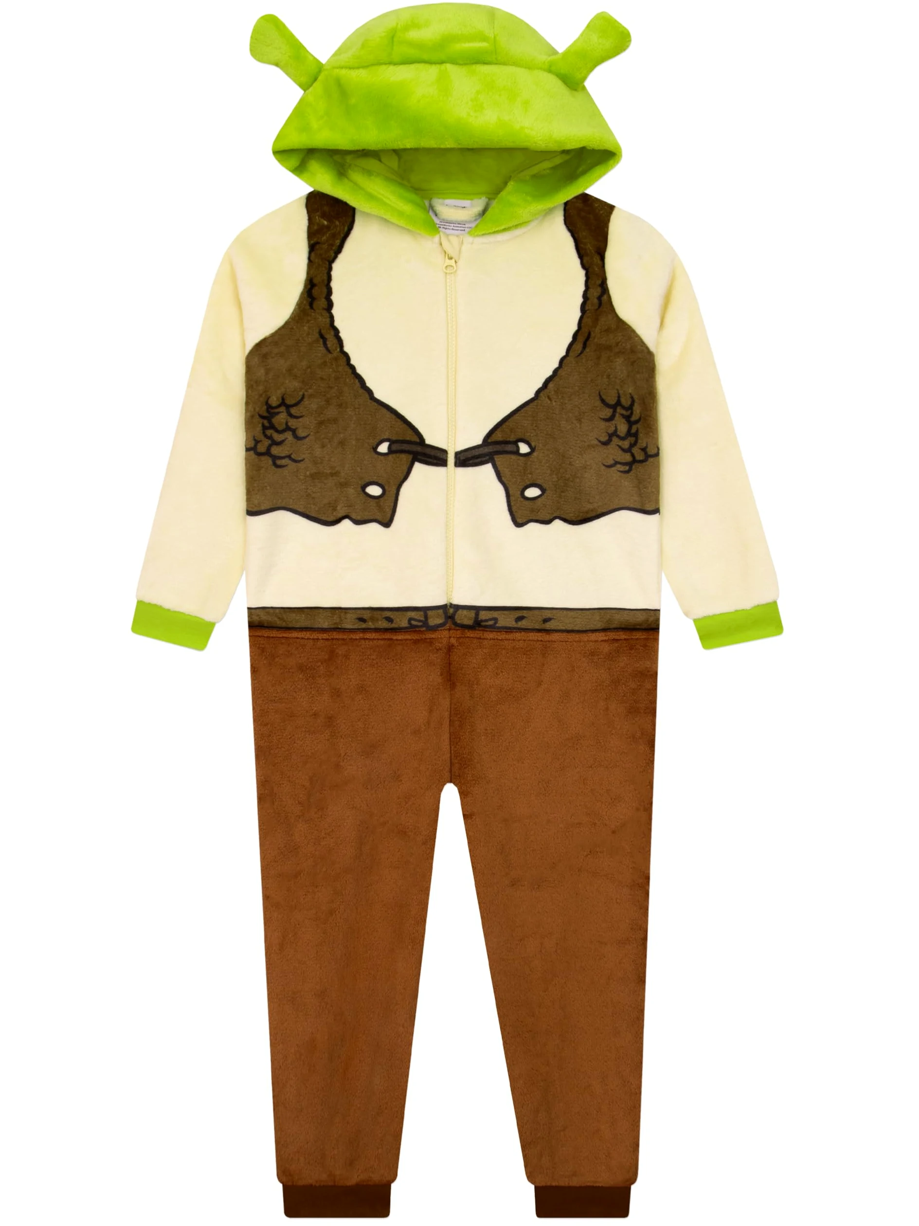 DreamWorks Pijama de Shrek para niño, Mono con Orejas de Shrek en 3D, Pijama de Invierno para niño