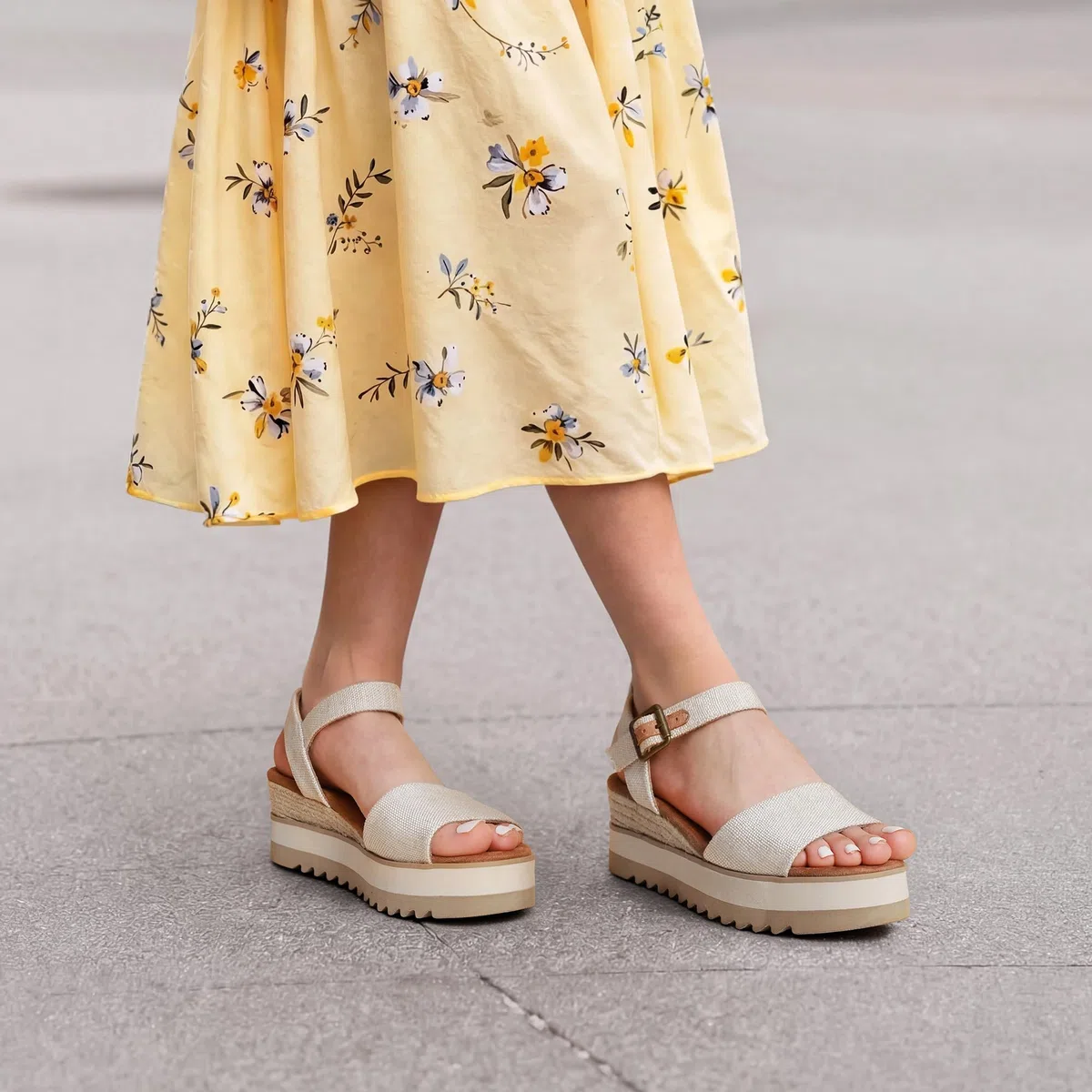 DREAM PAIRS Sandalias de Cuña Alpargatas Mujer Zapatos de Tacón de 7cm Comodos de Punta Redonda Verano Suela Antideslizante
