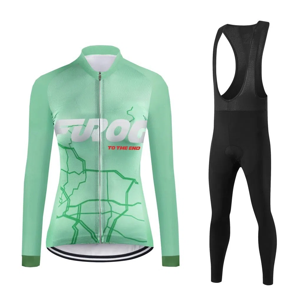 UGLY FROG Maillot Ciclismo Mujer Invierno Manga Larga Conjunto + Pantalones Bicicleta Ropa Set Térmico Transpiración Deportes al Aire Libre