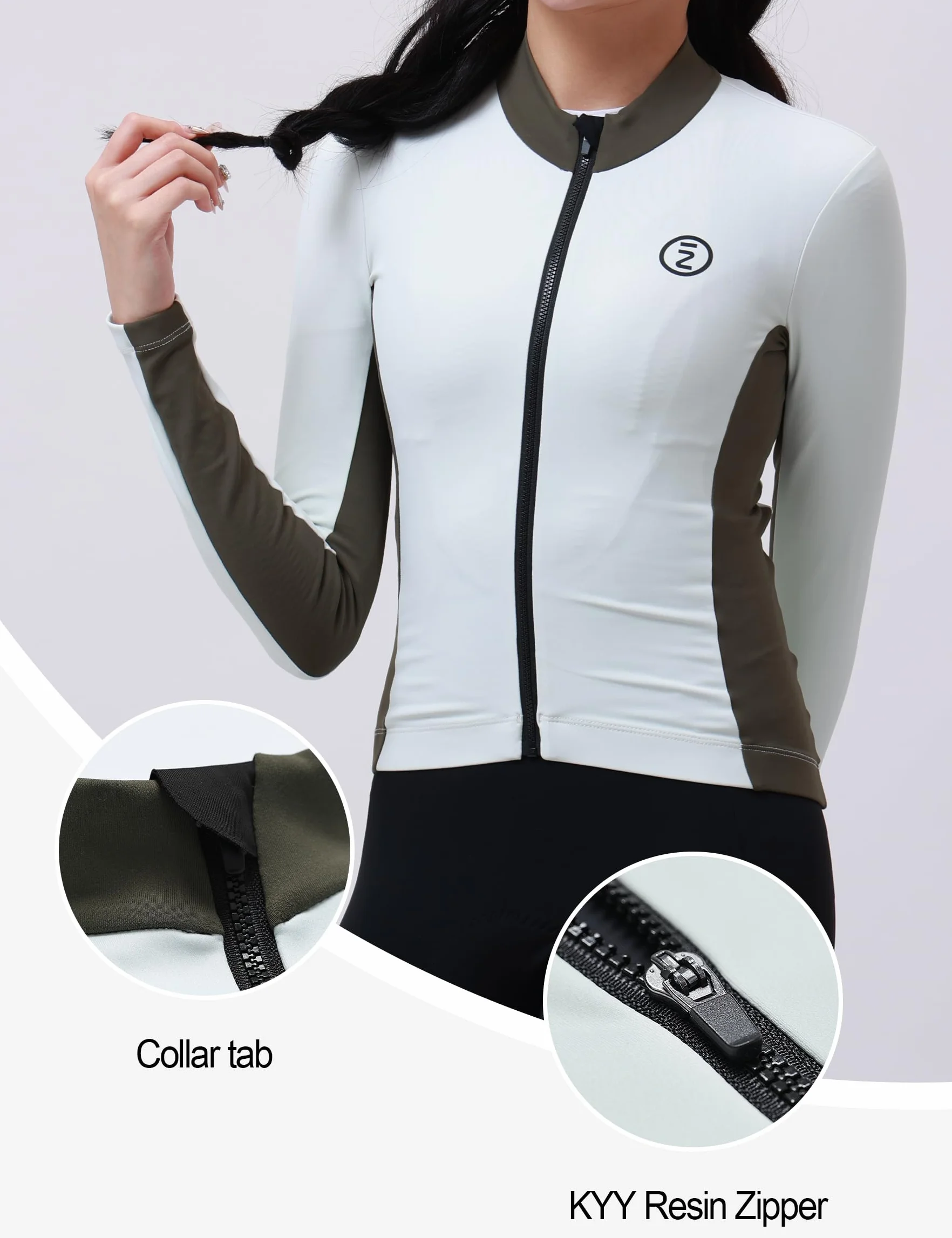 INBIKE Maillot Ciclismo Mujer Invierno Forro Polar Cintura Acentuada Largo Ropa Choque de colores retro LY