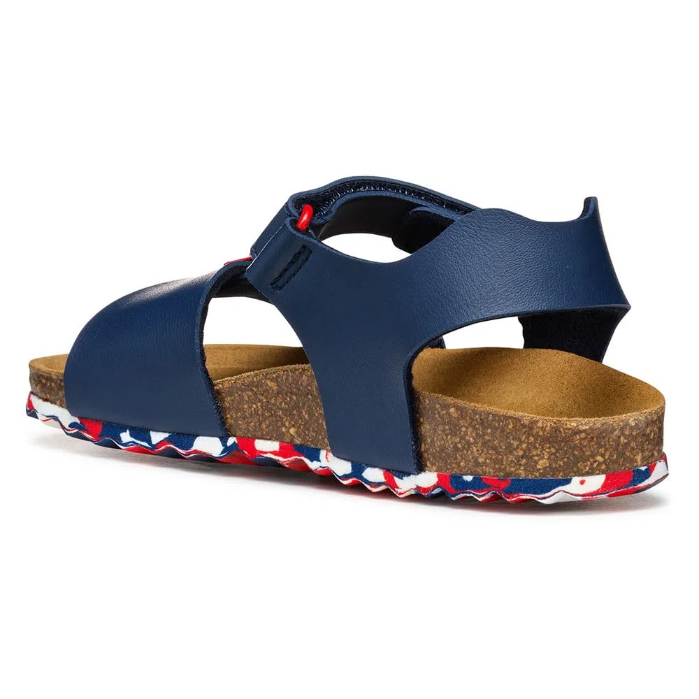 Geox - J Ghita Boy B, Sandalia Niños, Navy/White/Red,