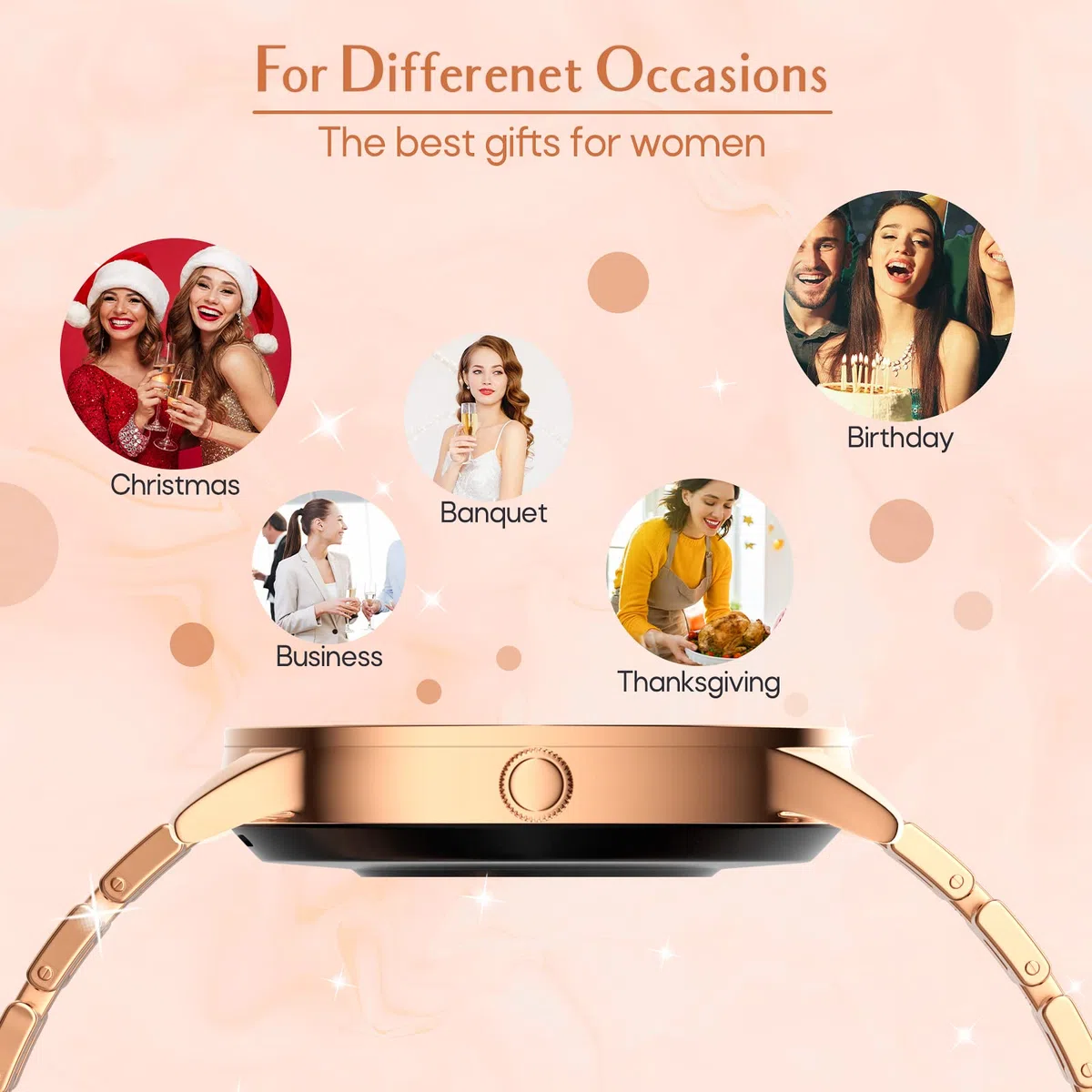Nemheng Smartwatch Mujer con Llamada y Whatsapp，Elegante Reloj Inteligente con Oxímetro(SpO2) Pulsómetro Seguimiento Menstrual Monitor de Sueño Pulsera Actividad Mujer para Android iOS