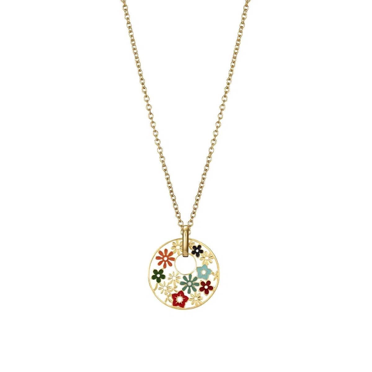 Viceroy Colgante Kiss para Mujer de Acero Inoxidable con Baño en Tono Dorado - Diseño Multicolor - Joya Femenina Ideal para Regalo Día de la Madre