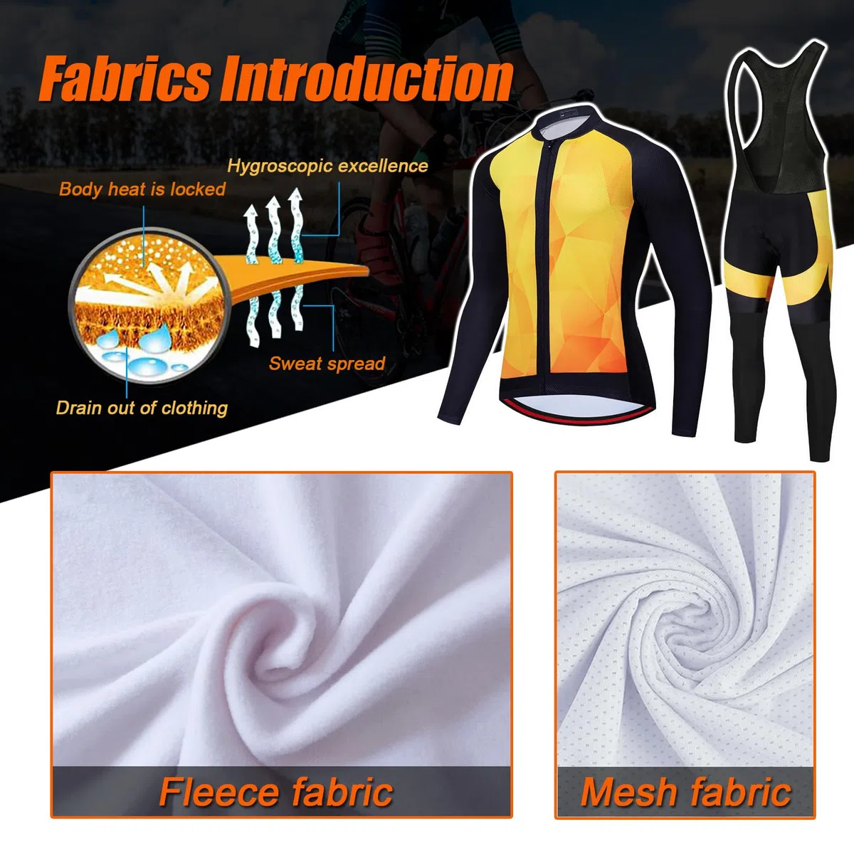 Maillot Ciclismo Mujer Conjunto Ciclista Invierno Ropa Bici MTB Polar Térmico,Traje Bicicleta Chaquetas Ciclo Manga Larga y Pantalones Tirantes con 19D Gel Acolchado,Completa BTT Jerseys Transpirable