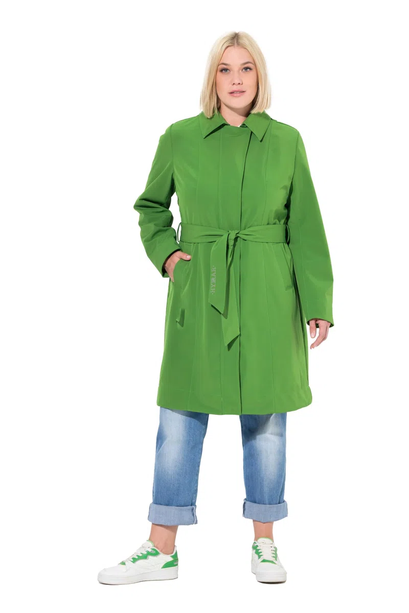 Ulla Popken Gabardina Softshell HYPRAR, hidrófuga, cinturón 835559