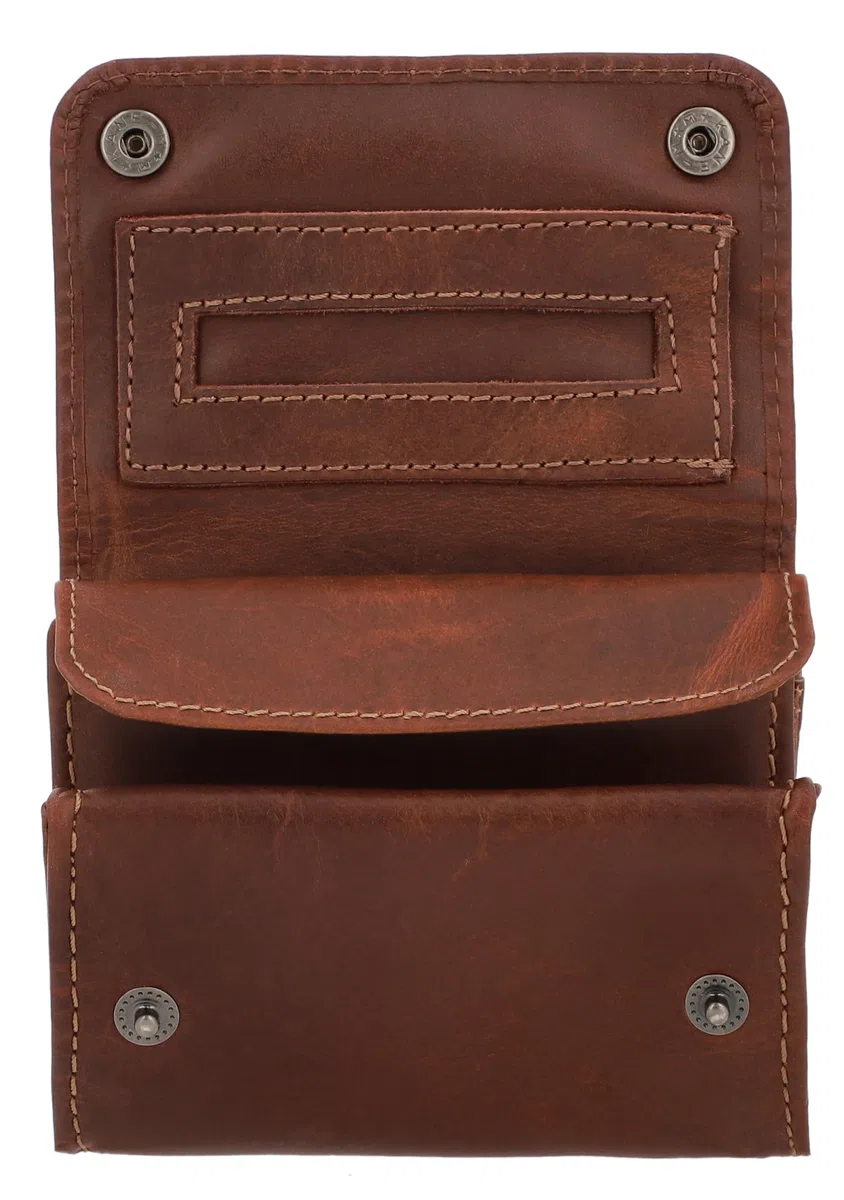 Gusti Bolsa de Tabaco - Lutz Curtido vegetal Bolso de tabaco de liar de Caucho natural Accesorio Marrón Oscuro Cuero