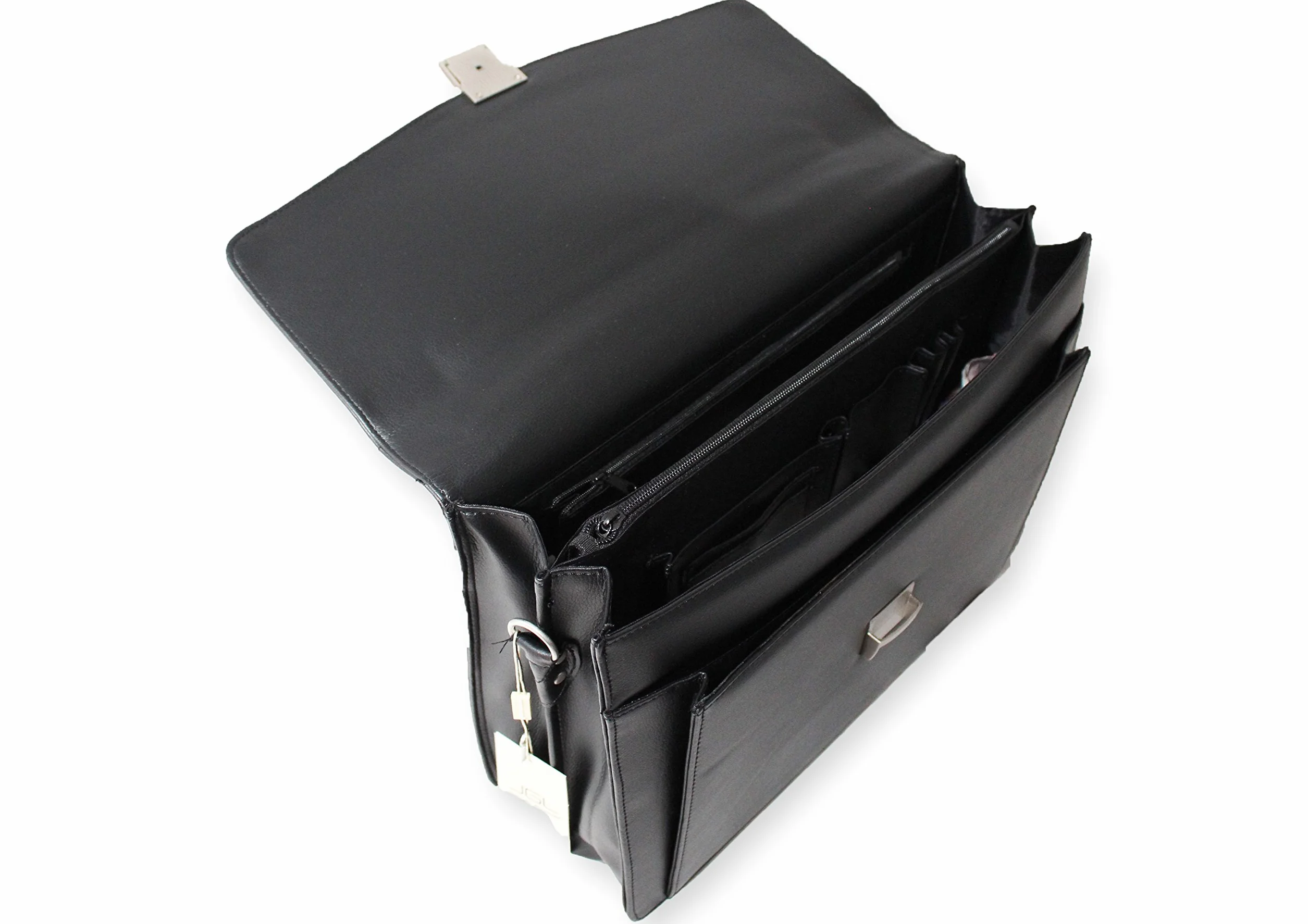 Bolsa de Trabajo de Oficina Profesional Maletín de Documentos Cuero Ecológico (Negro MA32)
