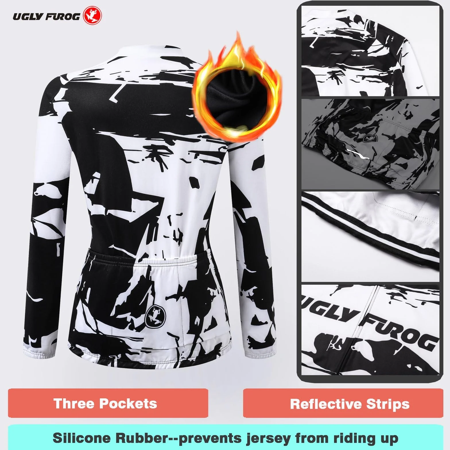 UGLY FROG Camiseta de Bicicleta Mujer Camiseta de Bicicleta Langarm Slim für Frühling Otoño Camiseta Thermo Camisetas de Carreras Conjunto de Ropa de Bicicleta de montaña Sportbekleidung mit 20D Gel